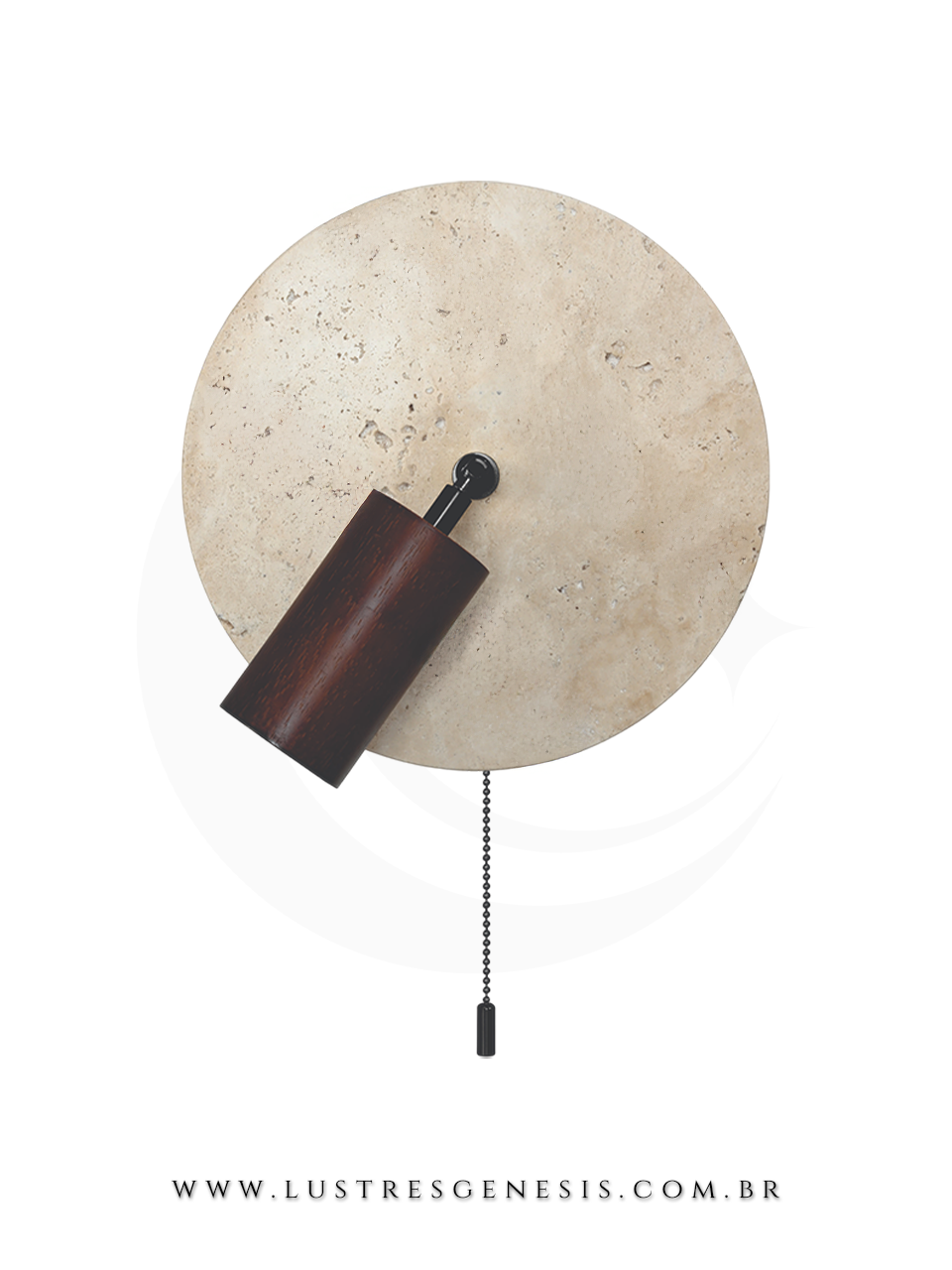 Arandela Cabeceira Travertino com Spot Direcion&aacute;vel e Cordinha